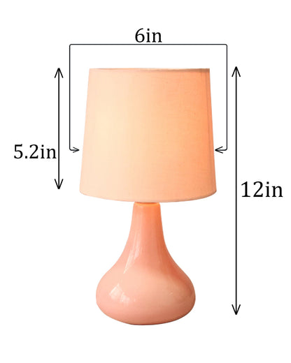 Modern Small Ceramic Table Lamp With Fabric Shade Classic Bedside Desk lamp