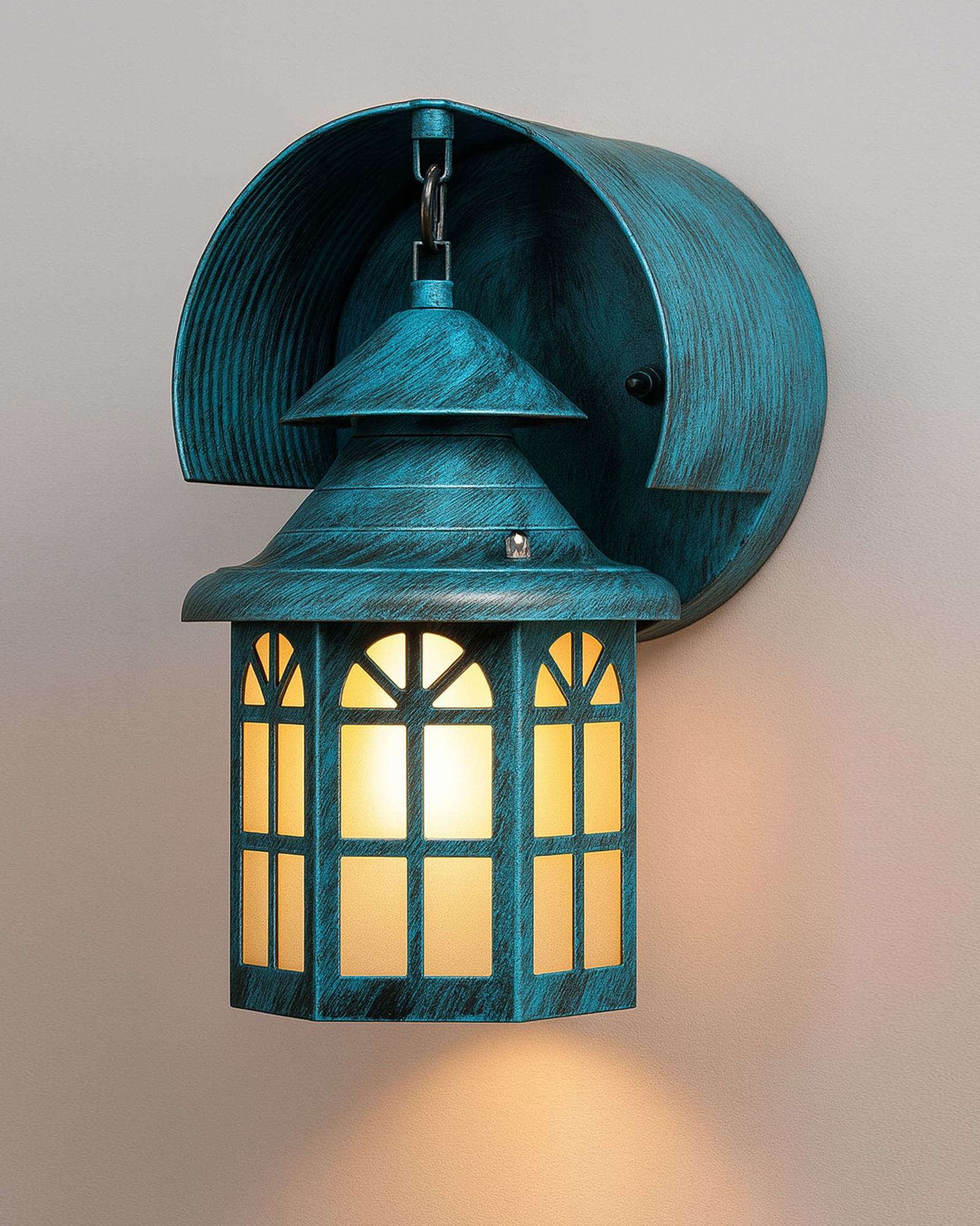 Modern Industrial Box-Shaped Outdoor Wall Light Fixture Glass House Porch Patio Outside Deck Garage, House Shape Light