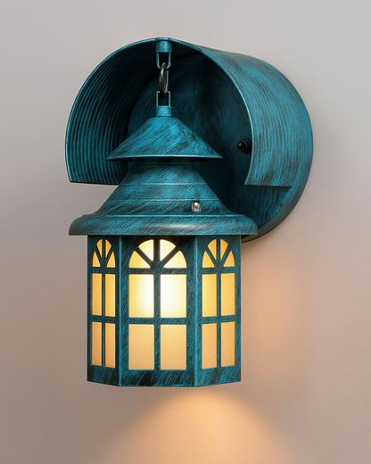 Modern Industrial Box-Shaped Outdoor Wall Light Fixture Glass House Porch Patio Outside Deck Garage, House Shape Light