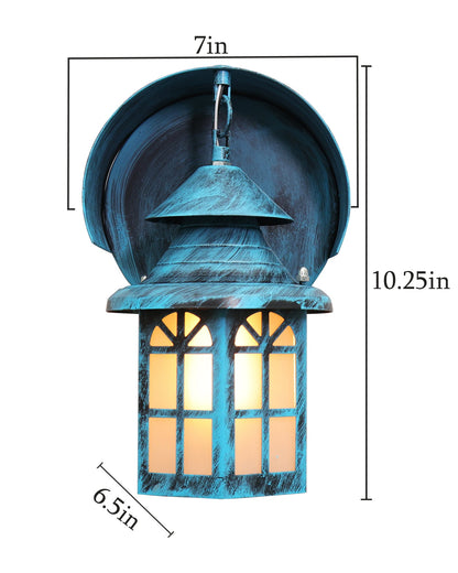 Modern Industrial Box-Shaped Outdoor Wall Light Fixture Glass House Porch Patio Outside Deck Garage, House Shape Light