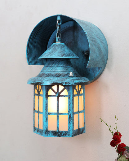 Modern Industrial Box-Shaped Outdoor Wall Light Fixture Glass House Porch Patio Outside Deck Garage, House Shape Light