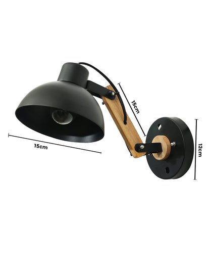 Wall light fixtures Industrial Sconce, E27 Base Vintage Wall Lamp Vintage Adjustable Wooden Swing Movement Arm Living Room Bedroom Study