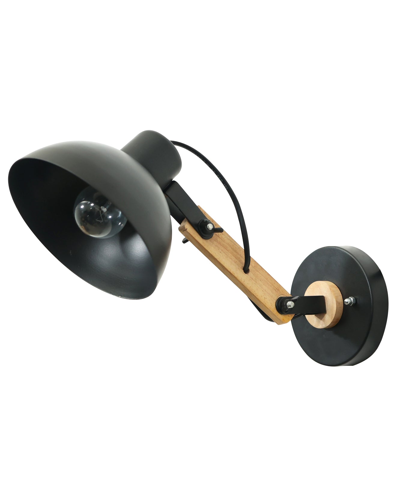 Wall light fixtures Industrial Sconce, E27 Base Vintage Wall Lamp Vintage Adjustable Wooden Swing Movement Arm Living Room Bedroom Study