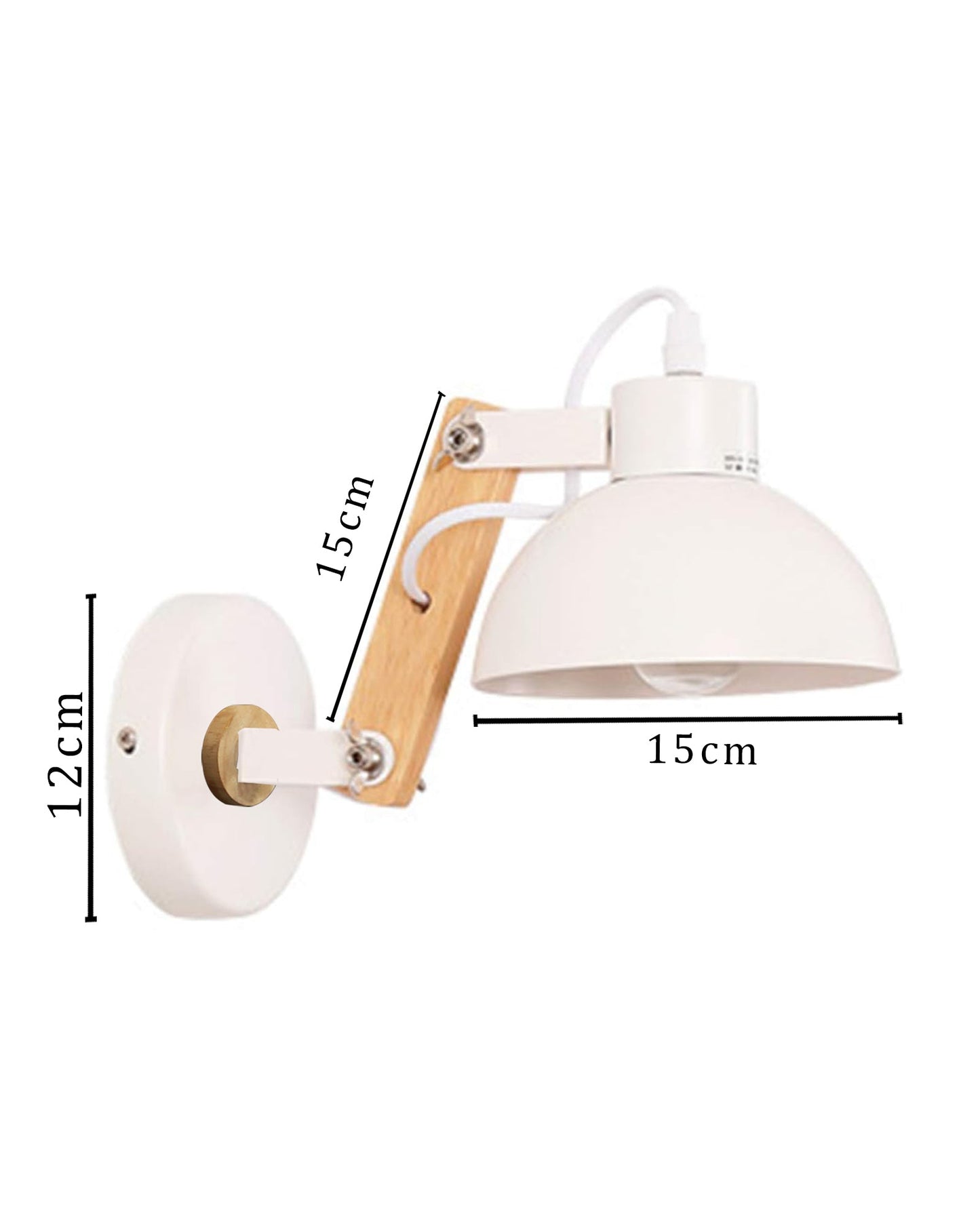 Wall light fixtures Industrial Sconce, E27 Base Vintage Wall Lamp Vintage Adjustable Wooden Swing Movement Arm Living Room Bedroom Study