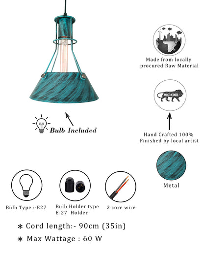 Hanging Ceiling Distressed finish Light, Metal Chandelier Lamp Constantly Turquoise