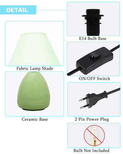 Modern Small Ceramic Table Lamp, Classic Bedside Desk lamp for Living Room Bedroom, Farmhouse Night , Urn