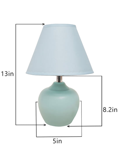 Modern Small Ceramic Table Lamp, Classic Bedside Desk lamp for Living Room Bedroom, Farmhouse Night