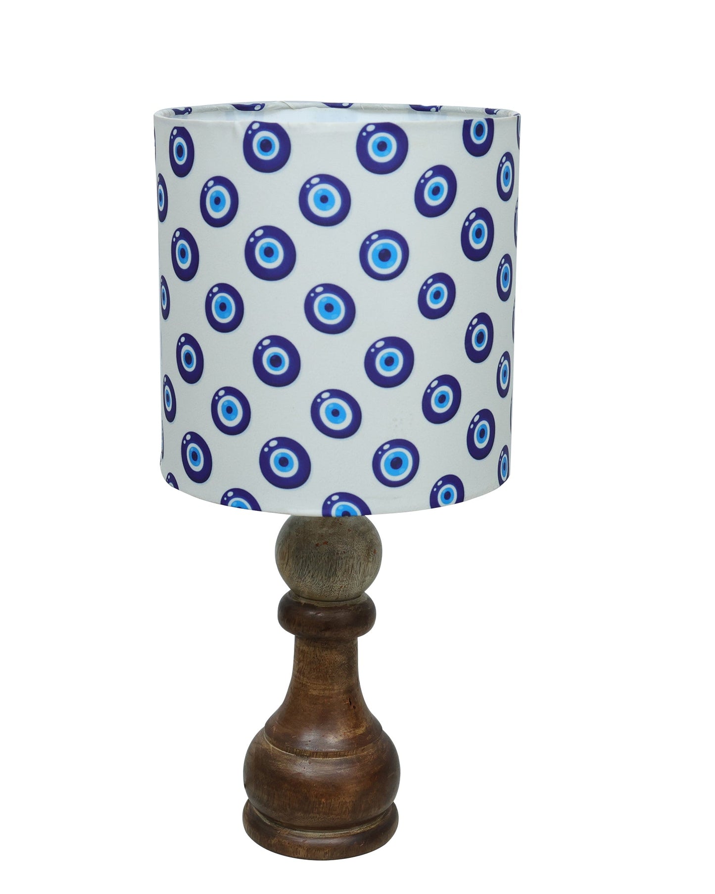 Chess Bedside Table Desk Lamp Rustic Wood Base Fabric Shade for Décor, Accent Light, Gameroom, Kids', Living Room, Bedroom, Office