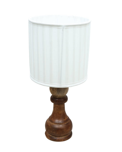 Chess Bedside Table Desk Lamp Rustic Wood Base Fabric Shade for Décor, Accent Light, Gameroom, Kids', Living Room, Bedroom, Office