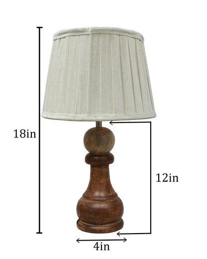 Chess Bedside Table Desk Lamp Rustic Wood Base Fabric Shade for Décor, Accent Light, Gameroom, Kids', Living Room, Bedroom, Office