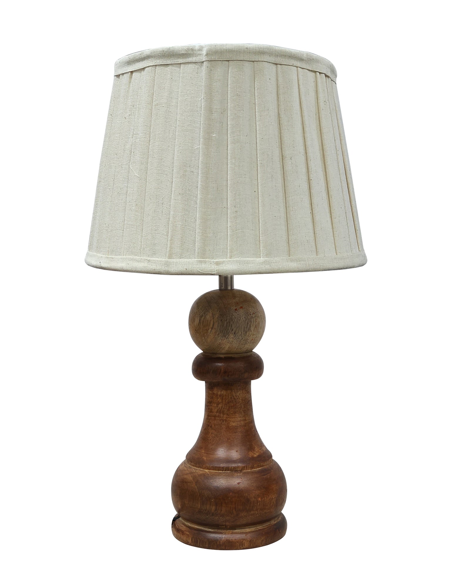 Chess Bedside Table Desk Lamp Rustic Wood Base Fabric Shade for Décor, Accent Light, Gameroom, Kids', Living Room, Bedroom, Office