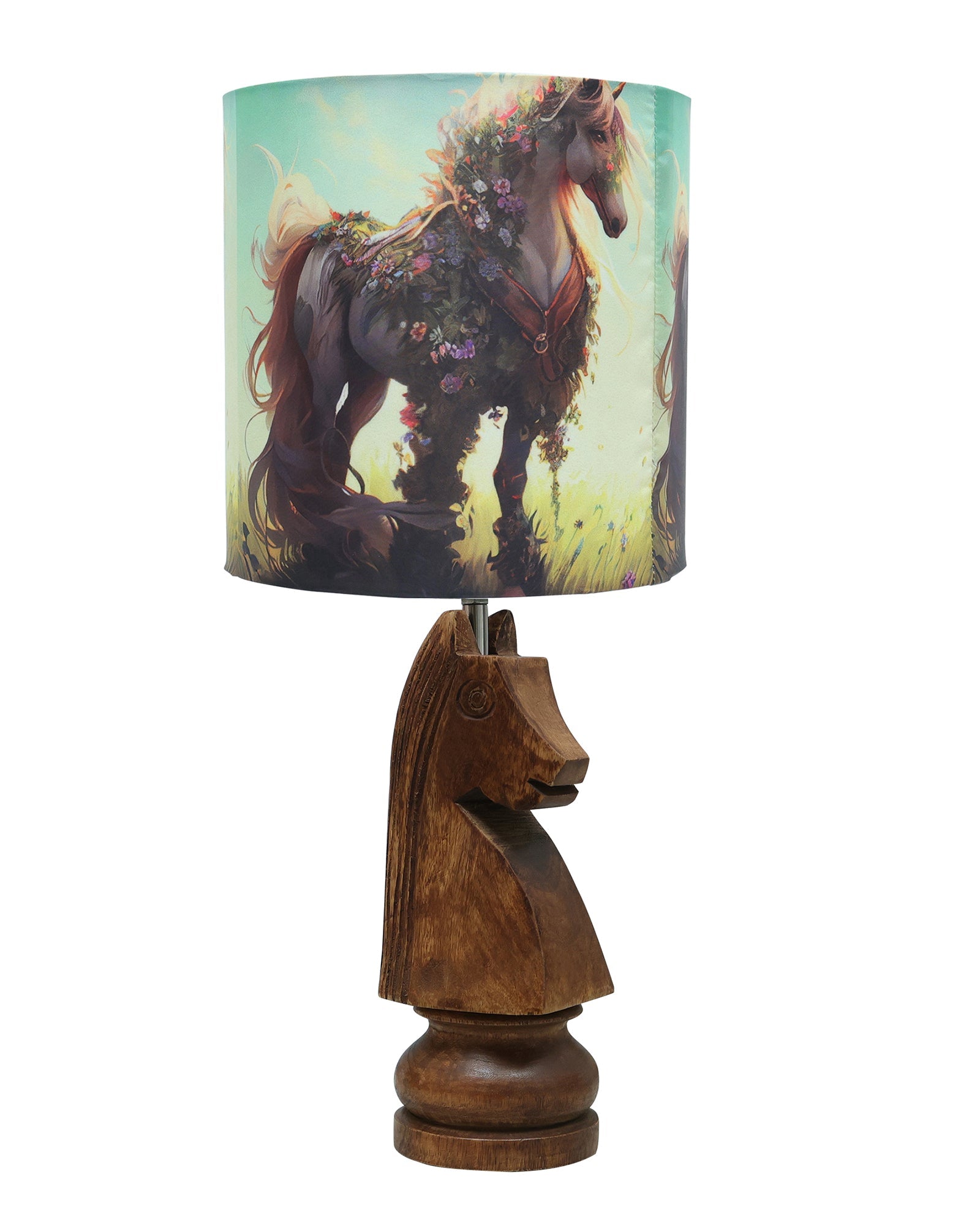 Chess Bedside Table Desk Lamp Rustic Wood Base Fabric Shade for Décor, Accent Light, Gameroom, Kids', Living Room, Bedroom, Office, Resturant