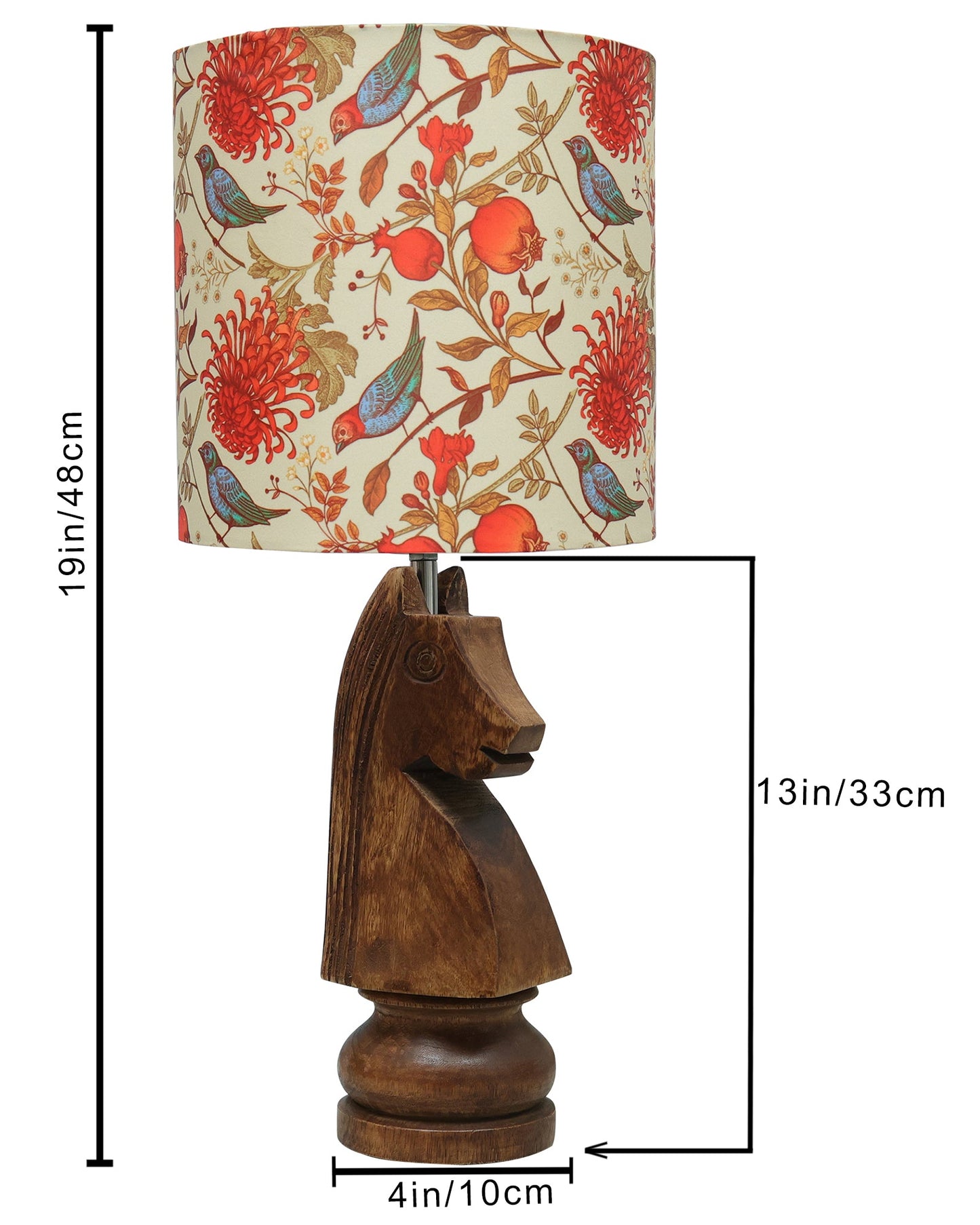 Chess Bedside Table Desk Lamp Rustic Wood Base Fabric Shade for Décor, Accent Light, Gameroom, Kids', Living Room, Bedroom, Office, Resturant