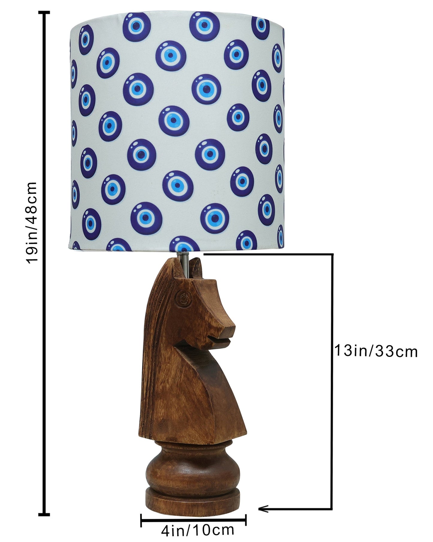 Chess Bedside Table Desk Lamp Rustic Wood Base Fabric Shade for Décor, Accent Light, Gameroom, Kids', Living Room, Bedroom, Office, Resturant