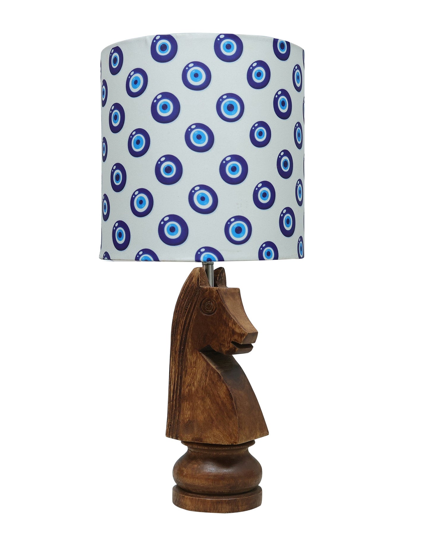Chess Bedside Table Desk Lamp Rustic Wood Base Fabric Shade for Décor, Accent Light, Gameroom, Kids', Living Room, Bedroom, Office, Resturant