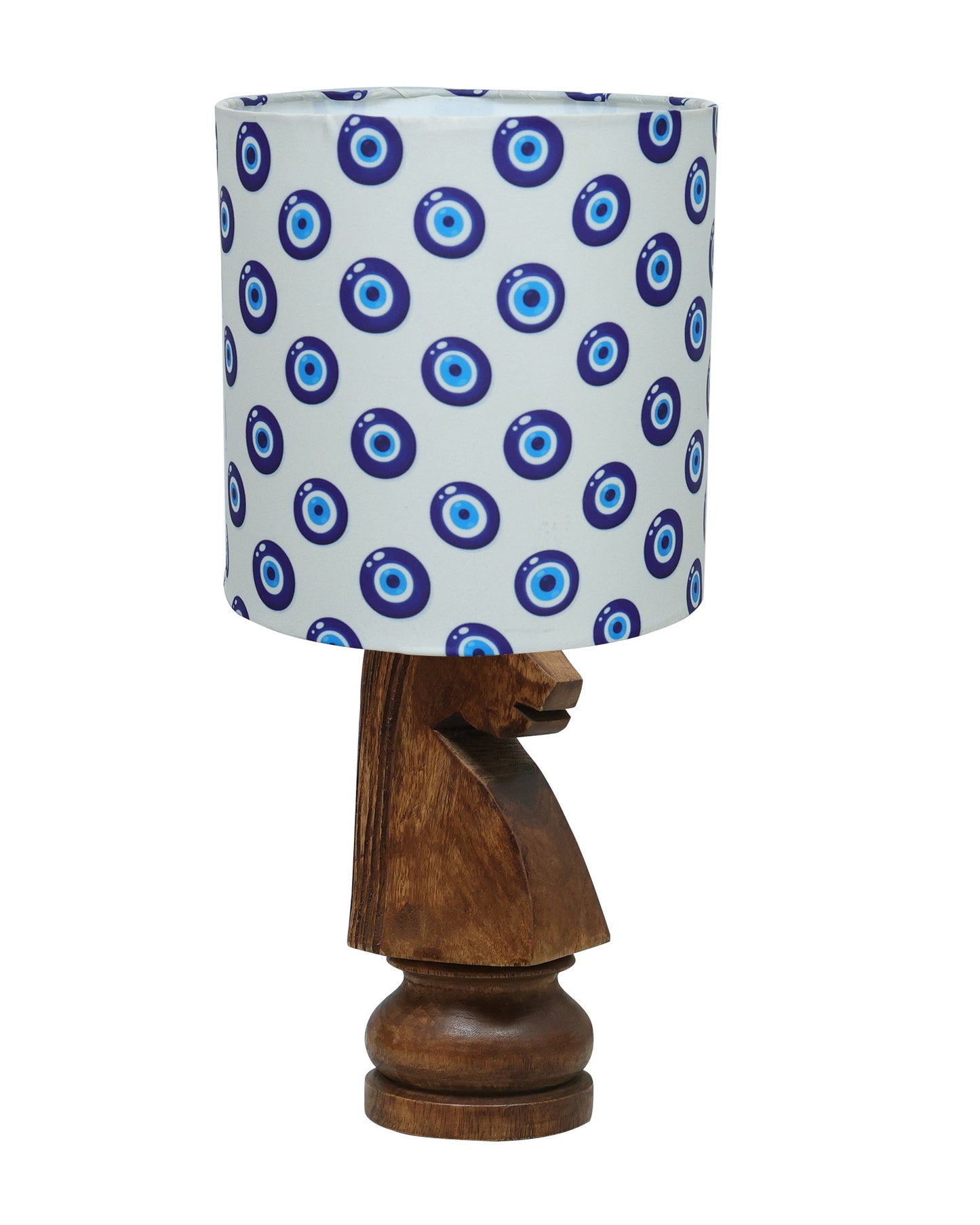 Chess Bedside Table Desk Lamp Rustic Wood Base Fabric Shade for Décor, Accent Light, Gameroom, Kids', Living Room, Bedroom, Office, Resturant