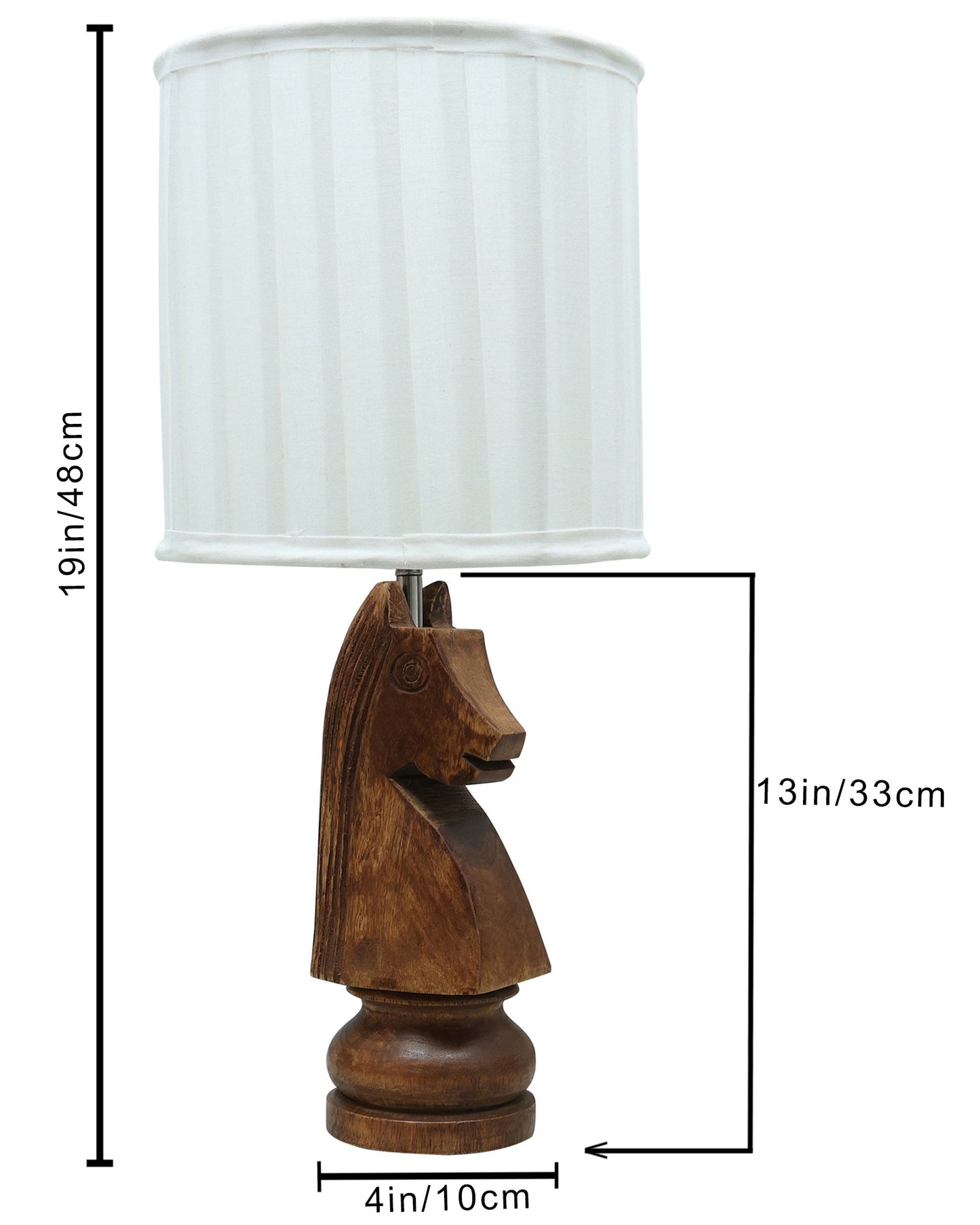 Chess Bedside Table Desk Lamp Rustic Wood Base Fabric Shade for Décor, Accent Light, Gameroom, Kids', Living Room, Bedroom, Office, Resturant