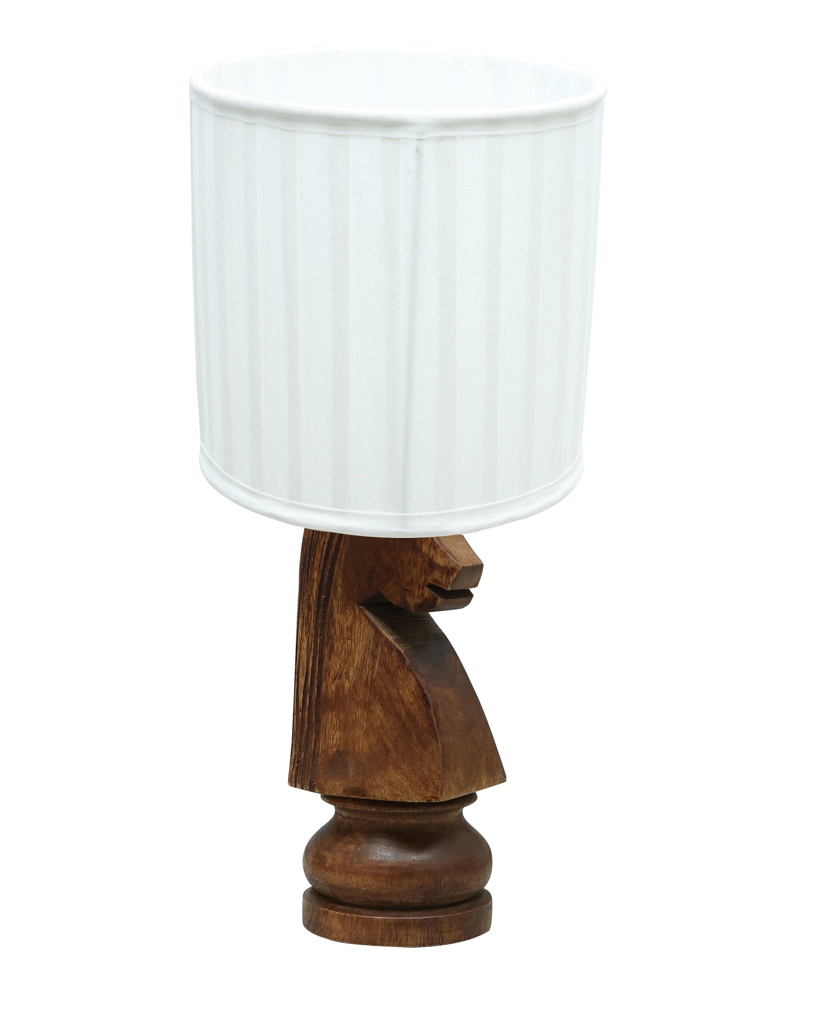 Chess Bedside Table Desk Lamp Rustic Wood Base Fabric Shade for Décor, Accent Light, Gameroom, Kids', Living Room, Bedroom, Office, Resturant