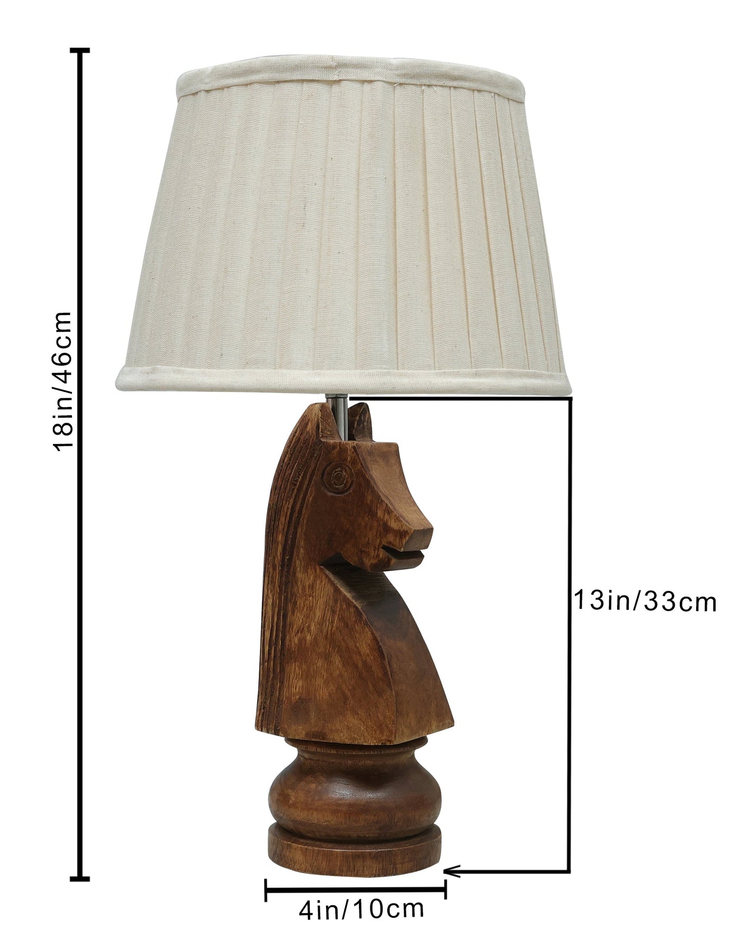 Chess Bedside Table Desk Lamp Rustic Wood Base Fabric Shade for Décor, Accent Light, Gameroom, Kids', Living Room, Bedroom, Office, Resturant