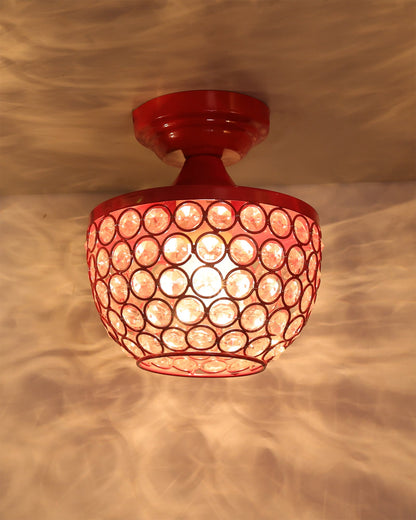 Semi Flush Mount Ceiling Light, Crystal Semi Flush Mount Light Fixture,Metal Crystal Flush Mount Ceiling Light, for Hallway Light Fixture