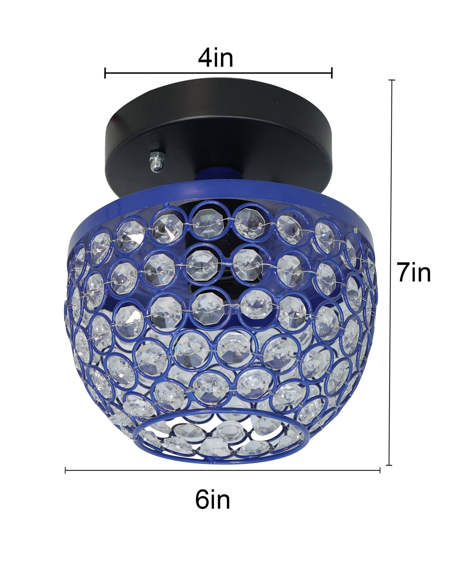 Semi Flush Mount Ceiling Light, Crystal Semi Flush Mount Light Fixture,Metal Crystal Flush Mount Ceiling Light, for Hallway Light Fixture