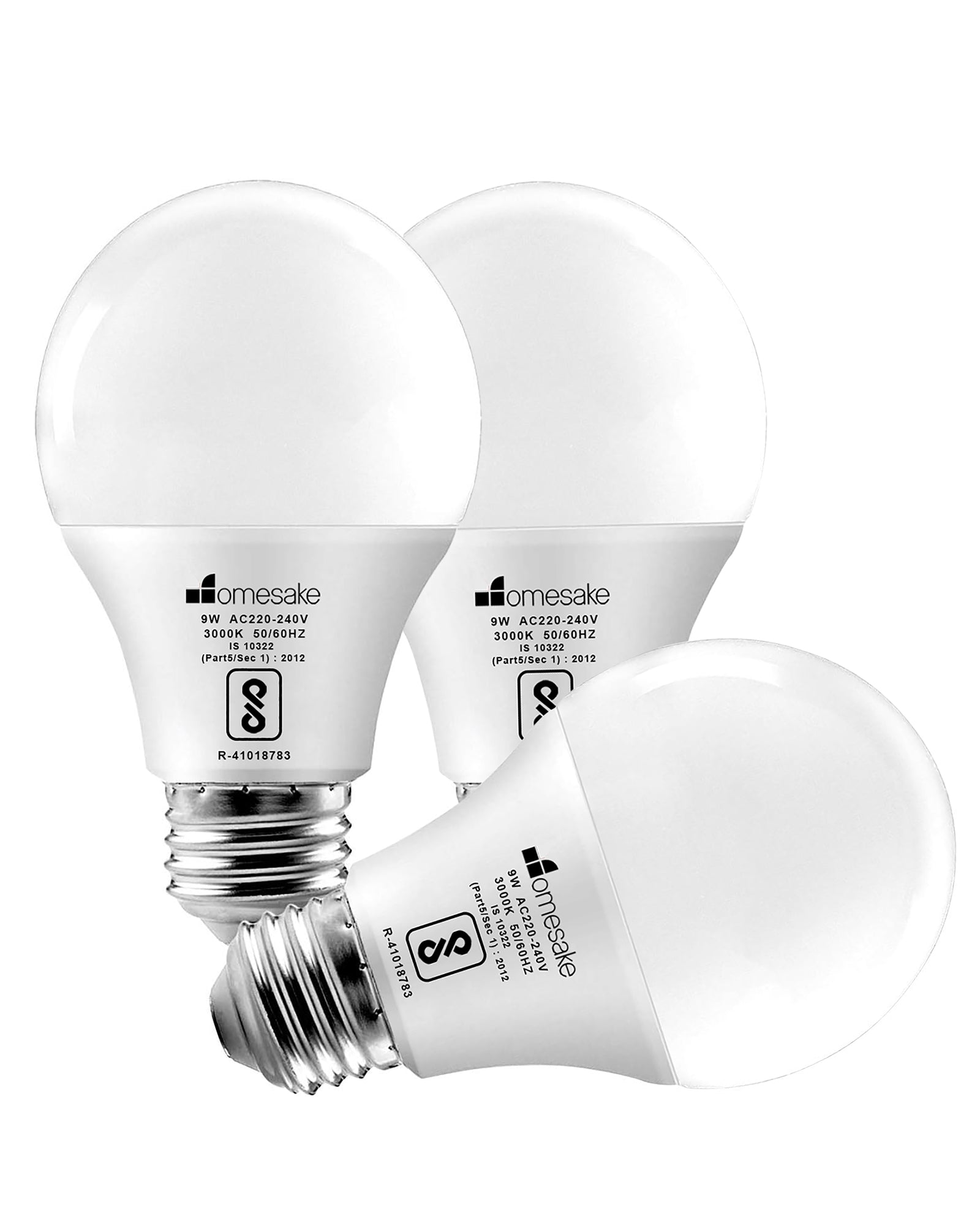 Polycarbonate Base E27 9-Watt LED Lamp- Screw/Thread Type Lamp/Bulb - Warm White 3000K