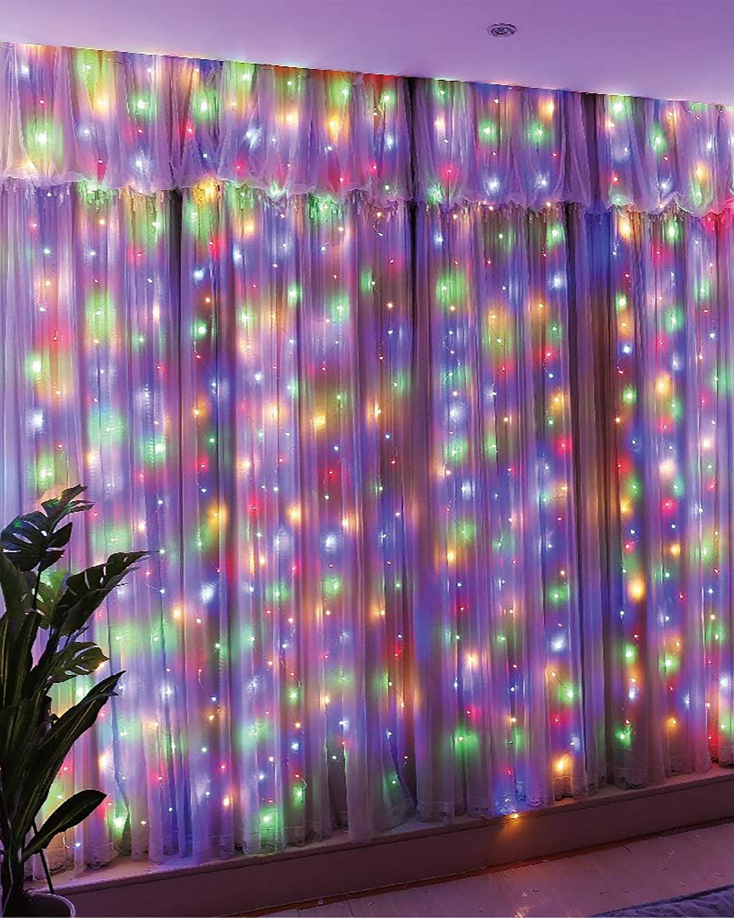 8 Modes Curtain Lights Copper String 300 LEDs 10 Fairy Light 3Mtr Each Indoor/Outdoor Decoration for Diwali, Christmas, Wedding, Party, Home, Patio Lawn