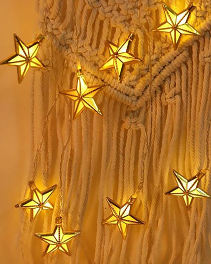 String Lights, Moroccon Copper Lights 5M 14LED Indoor Outdoor Fairy Globe String Lights,for Garden,Patio,Christmas,Wedding,Home, Party Decoration (Warm White), Golden Star