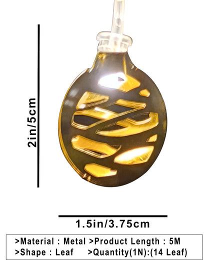 String Lights, Moroccon Copper Lights 5M 14LED Indoor Outdoor Fairy Globe String Lights,for Garden,Diwali,Christmas,Wedding,Home, Party Decoration (Warm White), Golden Flat Round