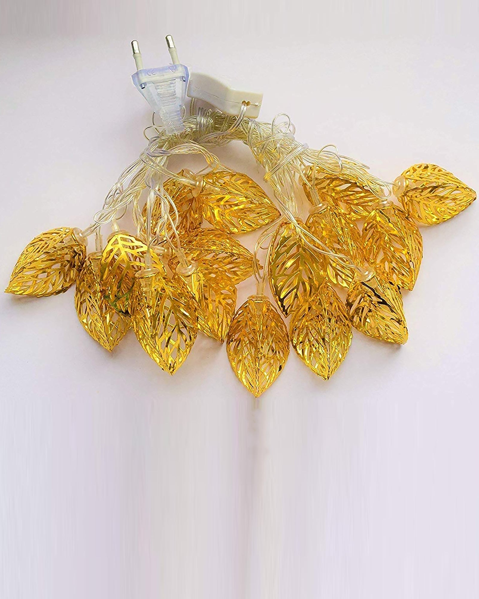 String Lights, Moroccon Copper Lights 5M 14LED Indoor Outdoor Fairy Globe String Lights,for Garden,Diwali,Christmas,Wedding,Home, Party Decoration (Warm White), Golden Leaf