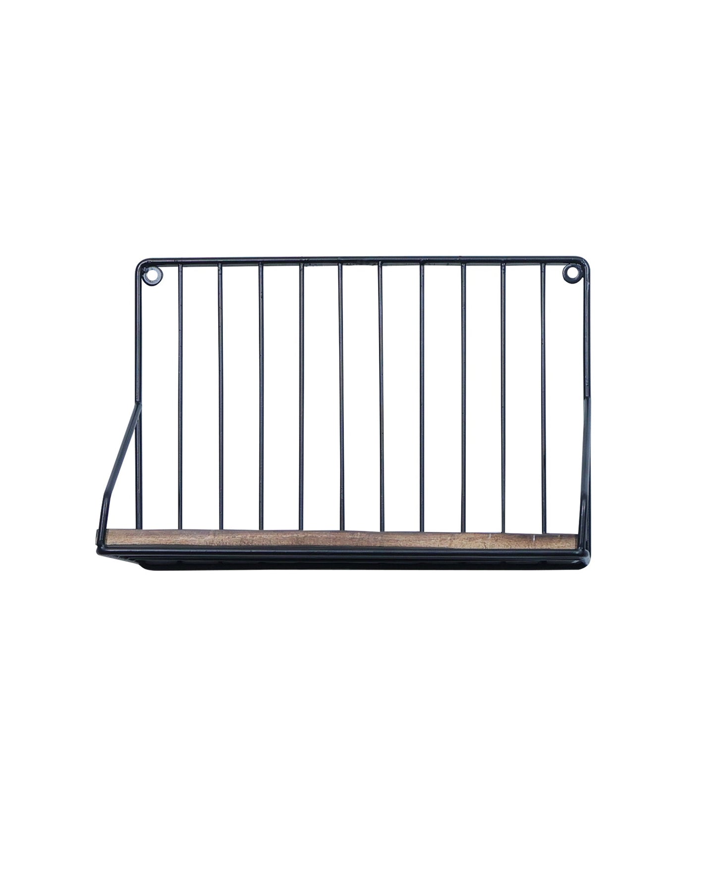 Metal Iron Wall Mount Shelf Bookshelf Floating Storage Rack Organization for Kitchen Bedroom Home Decor Kid Room DIY Wall Decorations Plants Holder with Wood Base, Single Set of 2