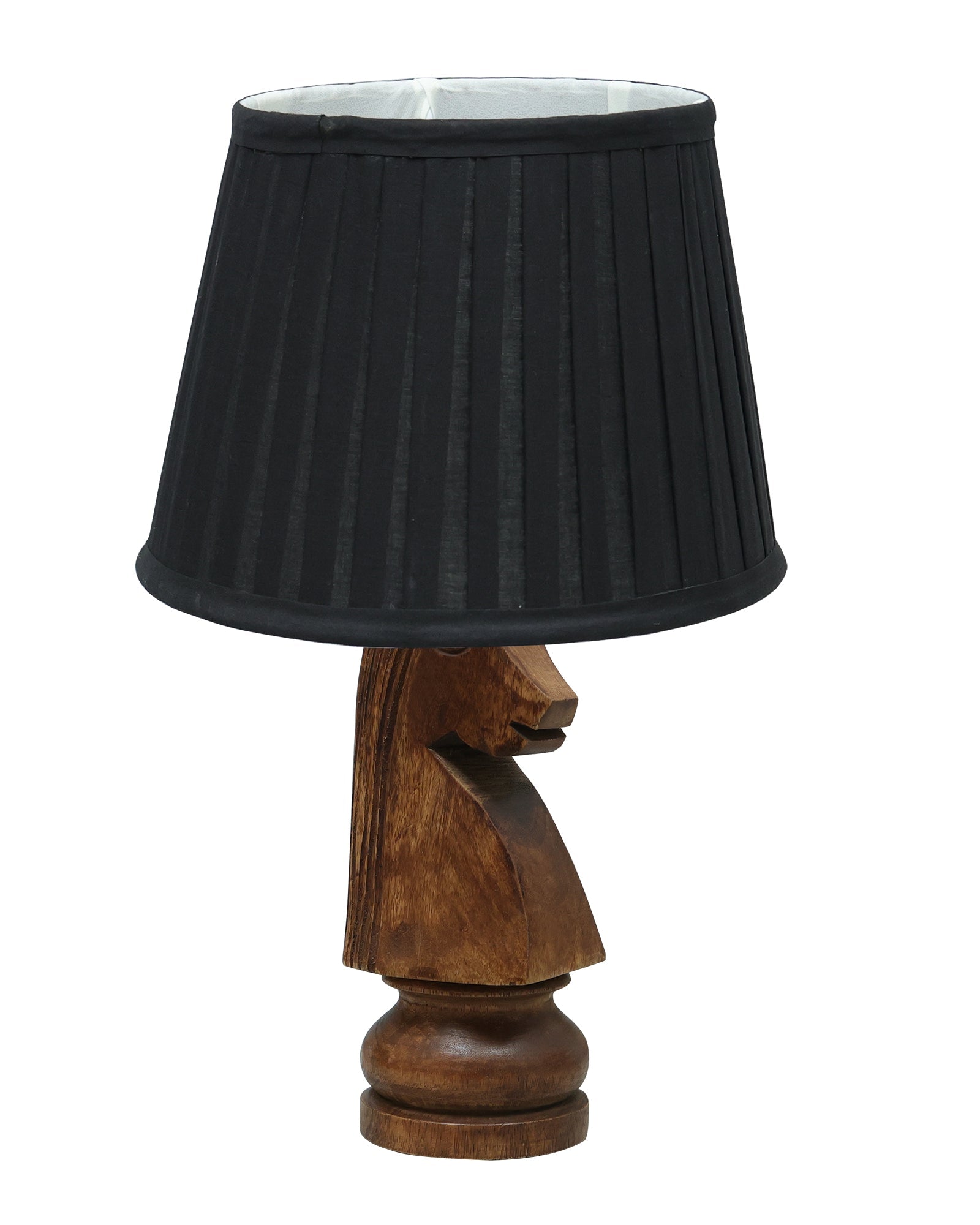 Chess Bedside Table Desk Lamp Rustic Wood Base Fabric Shade for Décor, Accent Light, Gameroom, Kids', Living Room, Bedroom, Office, Resturant