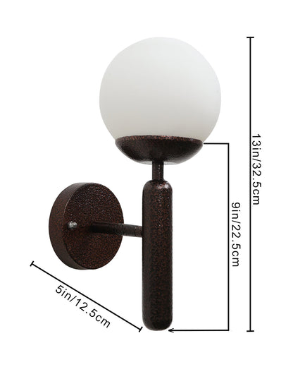 Globe Glass Wall Sconce, Modern Antique Distress Copper Wall Lamp Lighting, Mid Century Vanity Wall Light for Living Room Bathroom Bedroom Hallway, E27 base