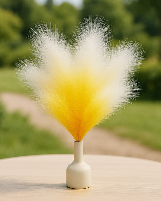 Homesake® Artificial Fluffy Pampas Grass Sticks | Pompous Faux Flowers For Vases | Decoration Items For Living Room Office Balcony Bedroom Table