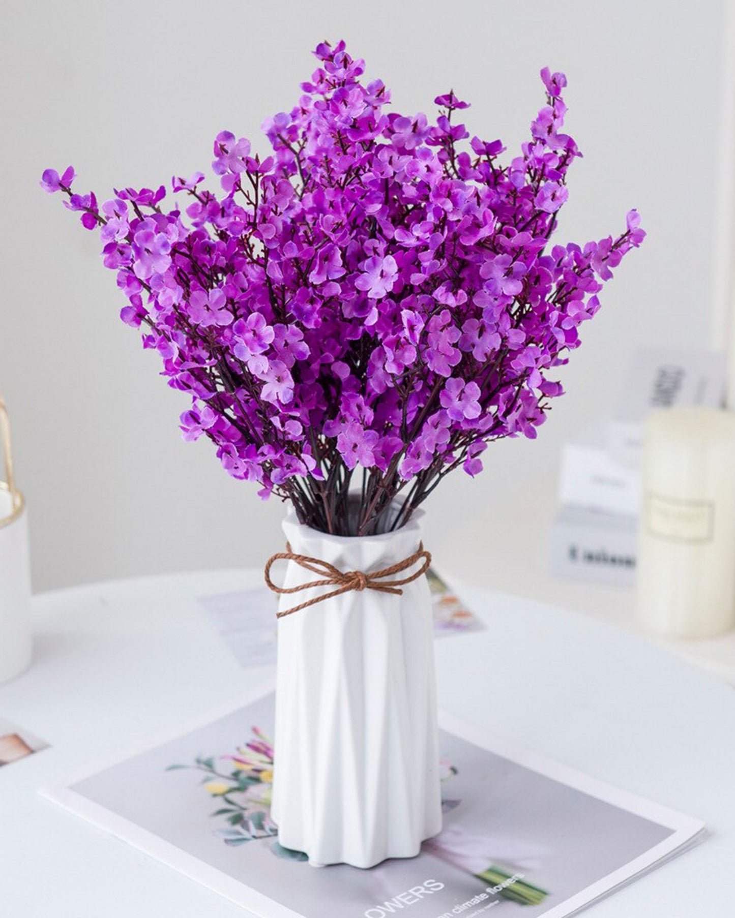 4 Bundles Baby Breath Artificial Flowers Gypsophila Bouquets Valentine's Day Floral Arrangements Bush Real Touch Silk Floral Wedding Table Centerpieces, Party, Home, Garden, Farmhouse