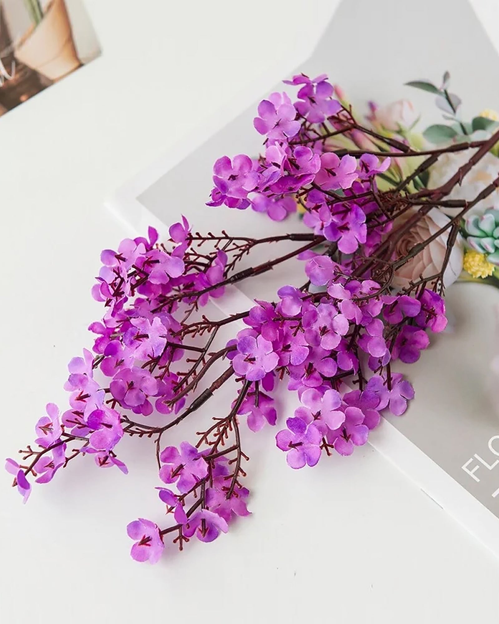 4 Bundles Baby Breath Artificial Flowers Gypsophila Bouquets Valentine's Day Floral Arrangements Bush Real Touch Silk Floral Wedding Table Centerpieces, Party, Home, Garden, Farmhouse