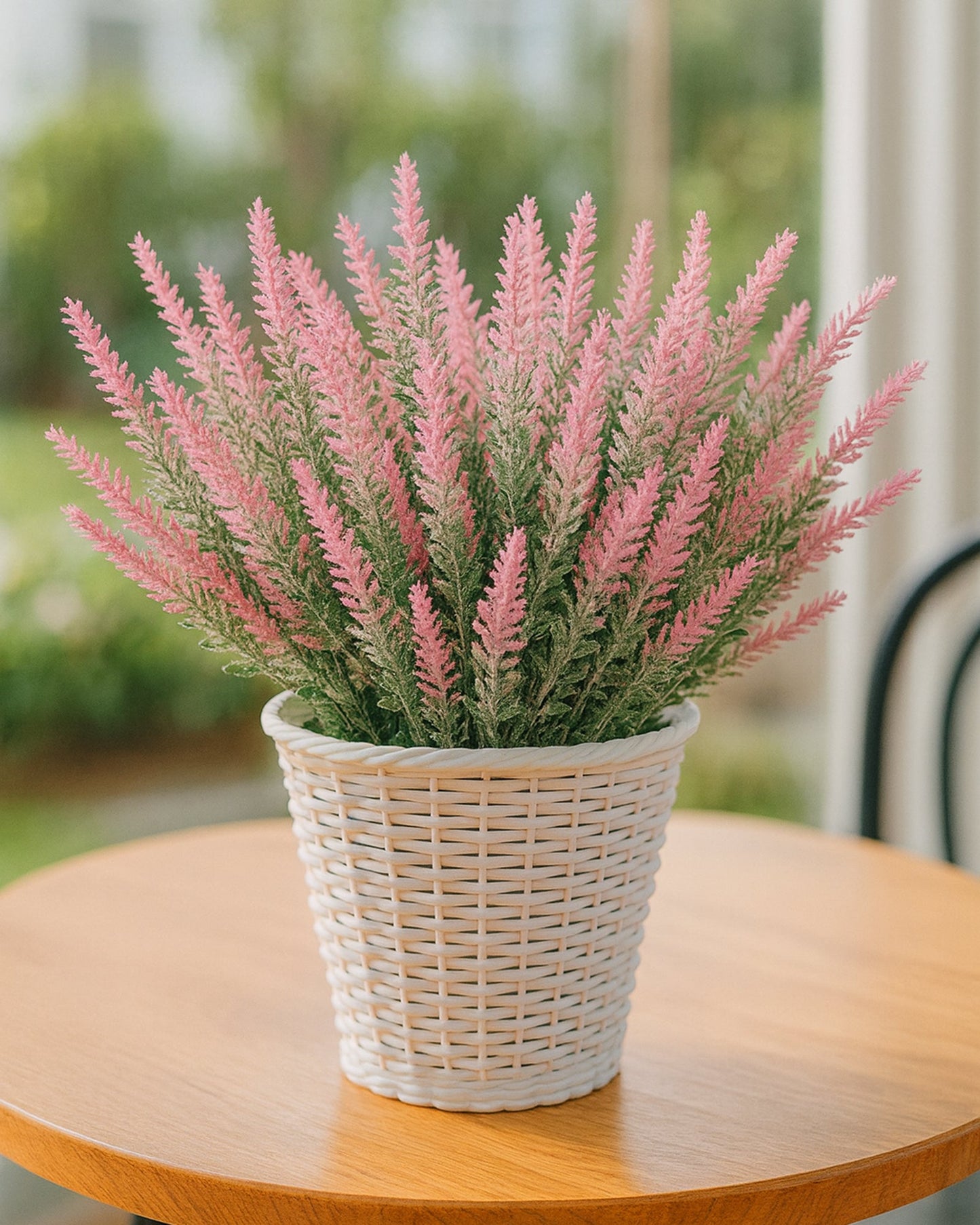 Artificial Lavender Flowers Plants Lifelike UV Resistant Fake Shrubs Greenery Bushes Bouquet to Brighten up Your Home Kitchen Garden Indoor Outdoor Decor(Purple), set of 4