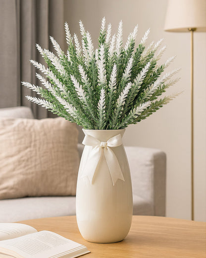 Artificial Lavender Flowers Plants Lifelike UV Resistant Fake Shrubs Greenery Bushes Bouquet to Brighten up Your Home Kitchen Garden Indoor Outdoor Decor(Purple), set of 4