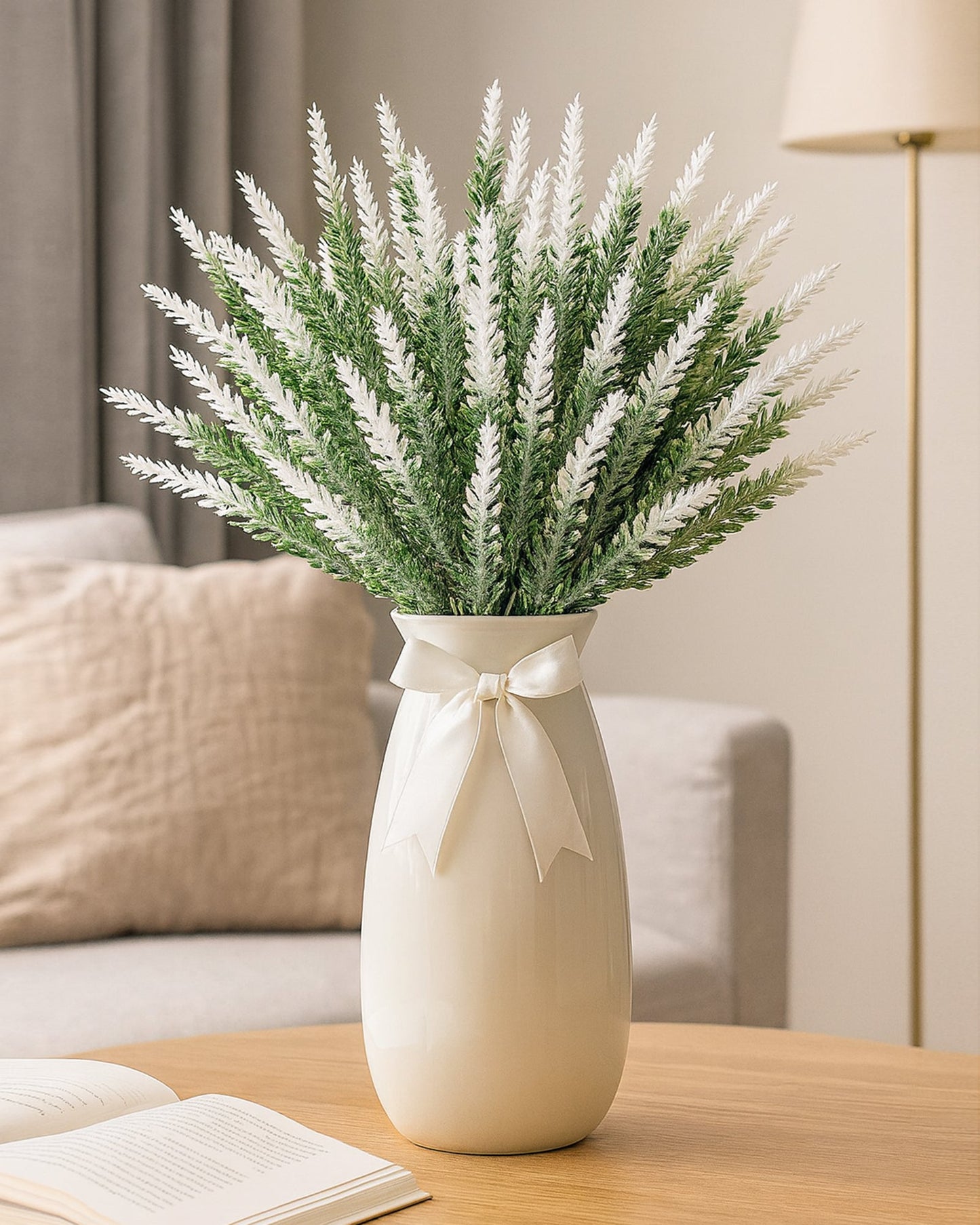 Artificial Lavender Flowers Plants Lifelike UV Resistant Fake Shrubs Greenery Bushes Bouquet to Brighten up Your Home Kitchen Garden Indoor Outdoor Decor(Purple), set of 4