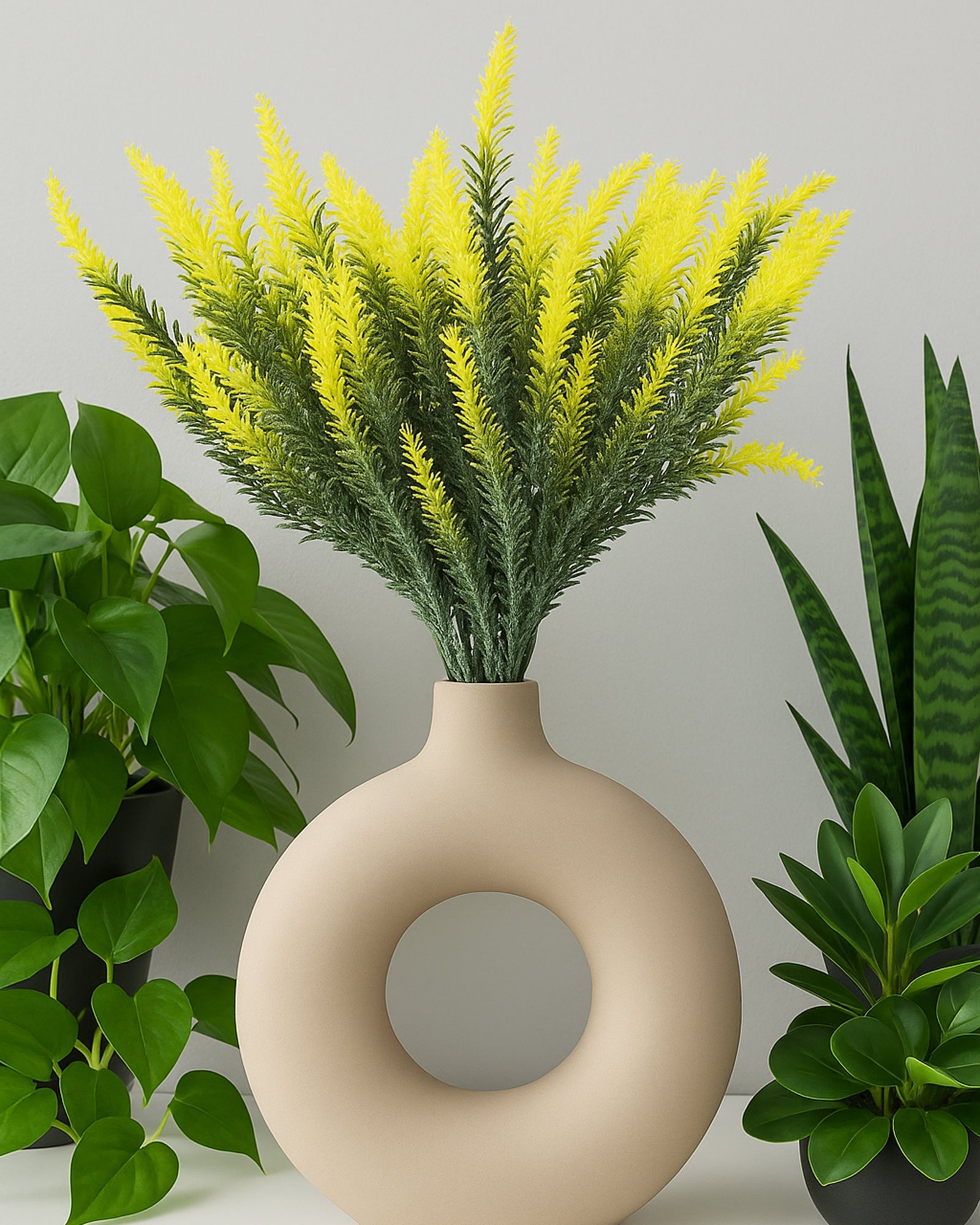 Artificial Lavender Flowers Plants Lifelike UV Resistant Fake Shrubs Greenery Bushes Bouquet to Brighten up Your Home Kitchen Garden Indoor Outdoor Decor(Purple), set of 4