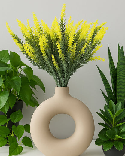 Artificial Lavender Flowers Plants Lifelike UV Resistant Fake Shrubs Greenery Bushes Bouquet to Brighten up Your Home Kitchen Garden Indoor Outdoor Decor(Purple), set of 4