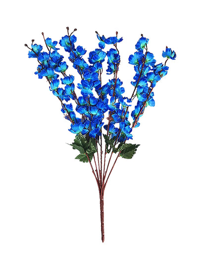 Artificial Peach Blossom Flower Bunch for Vase UV Resistant Fake Shrubs Greenery Bushes Bouquet to Brighten Home Kitchen Garden Indoor Outdoor Decor, 2 bunches - 22inch/55cm, Red