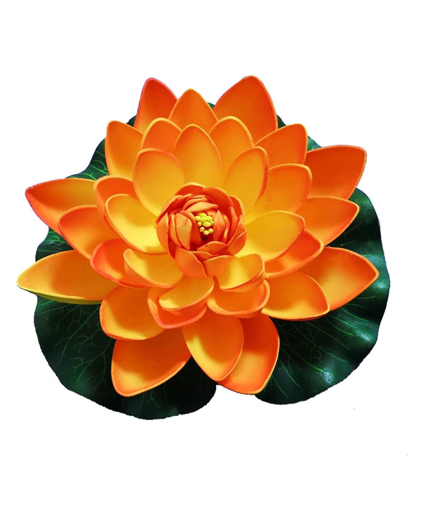 Artificial Floating Foam Lotus Flower with Water Lily Pad, Lifelike Ornanment Perfect for Home Garden Pond Decoration Puja , 10 cm, set of 6