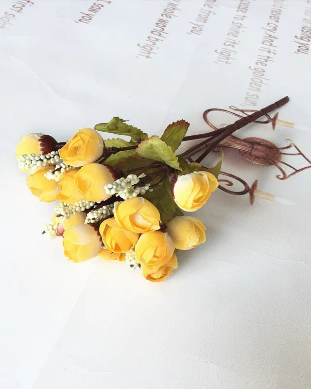 Artificial Flowers Rose for Home Decoration Bunch | Small Size Bunch| Indoor Outdoor UV Resistant
