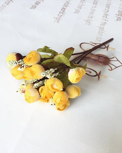 Artificial Flowers Rose for Home Decoration Bunch | Small Size Bunch| Indoor Outdoor UV Resistant