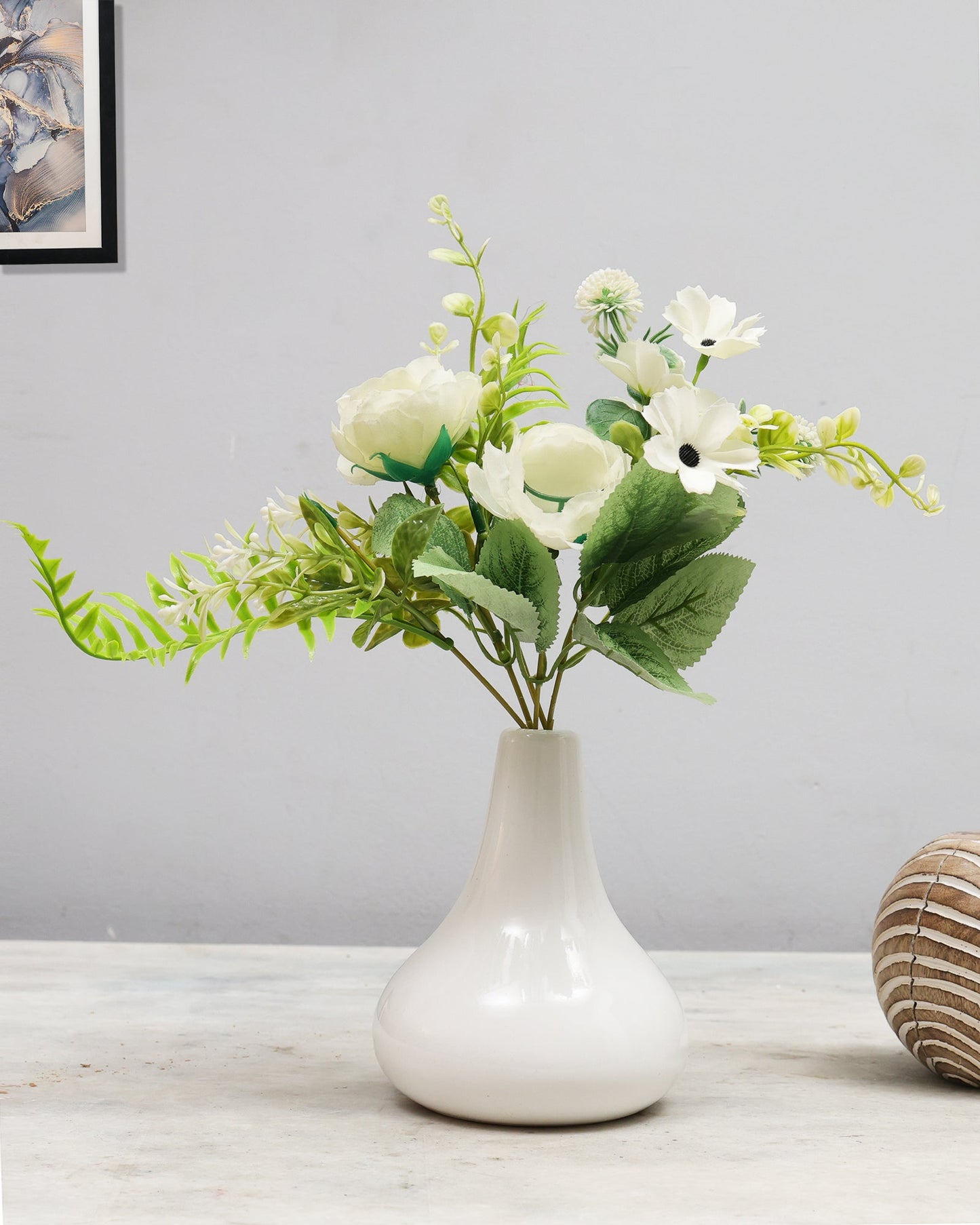 Artificial Flowers Bouquets, Artificial Silk Faux Flowers Rose for Wedding, Home Table Decorations, Wedding Centerpieces Flowers Arrangement Hydrangea, set of 3 bunch