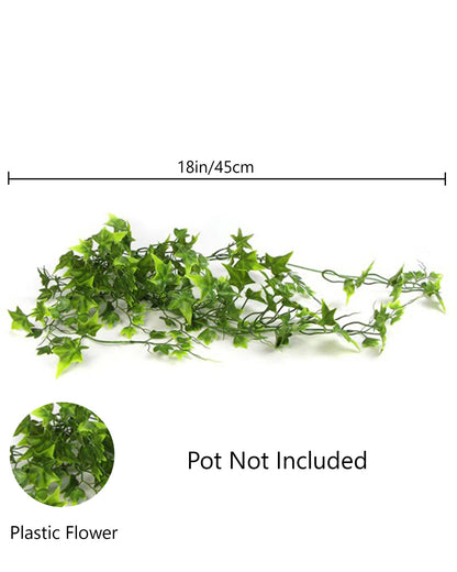 Artificial Fake Hanging Vine Plant Leaves Decoration, Star Shape Plant, Creeper Silk Cloth, Wall Room Balcony Green without pot, SIZE cm