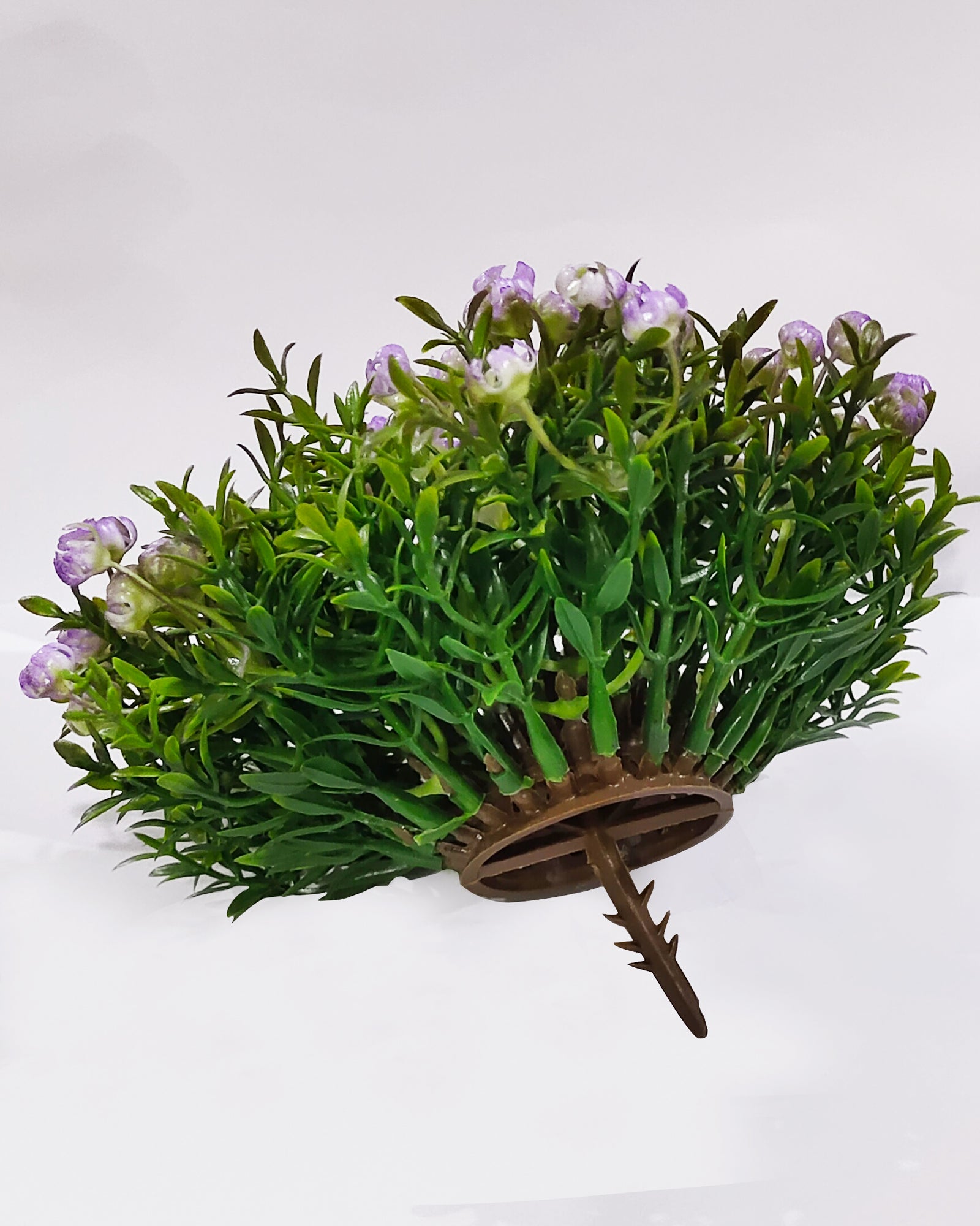 Ice Italian Rose Bunch Artificial faux Decorative Green Flower Plant, Table Centerpieces, Floral Arrangements, White Metal Pot