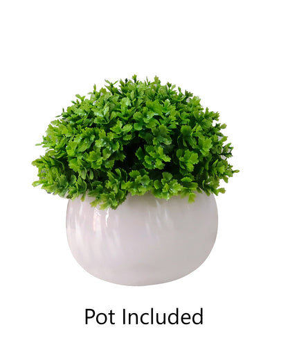 Fake Plants for Bathroom/Home Office Decor, Small Artificial Faux Greenery for House Decoration Office Cubicle Shelf Window, Boxwood, set of 2 with metal Pot