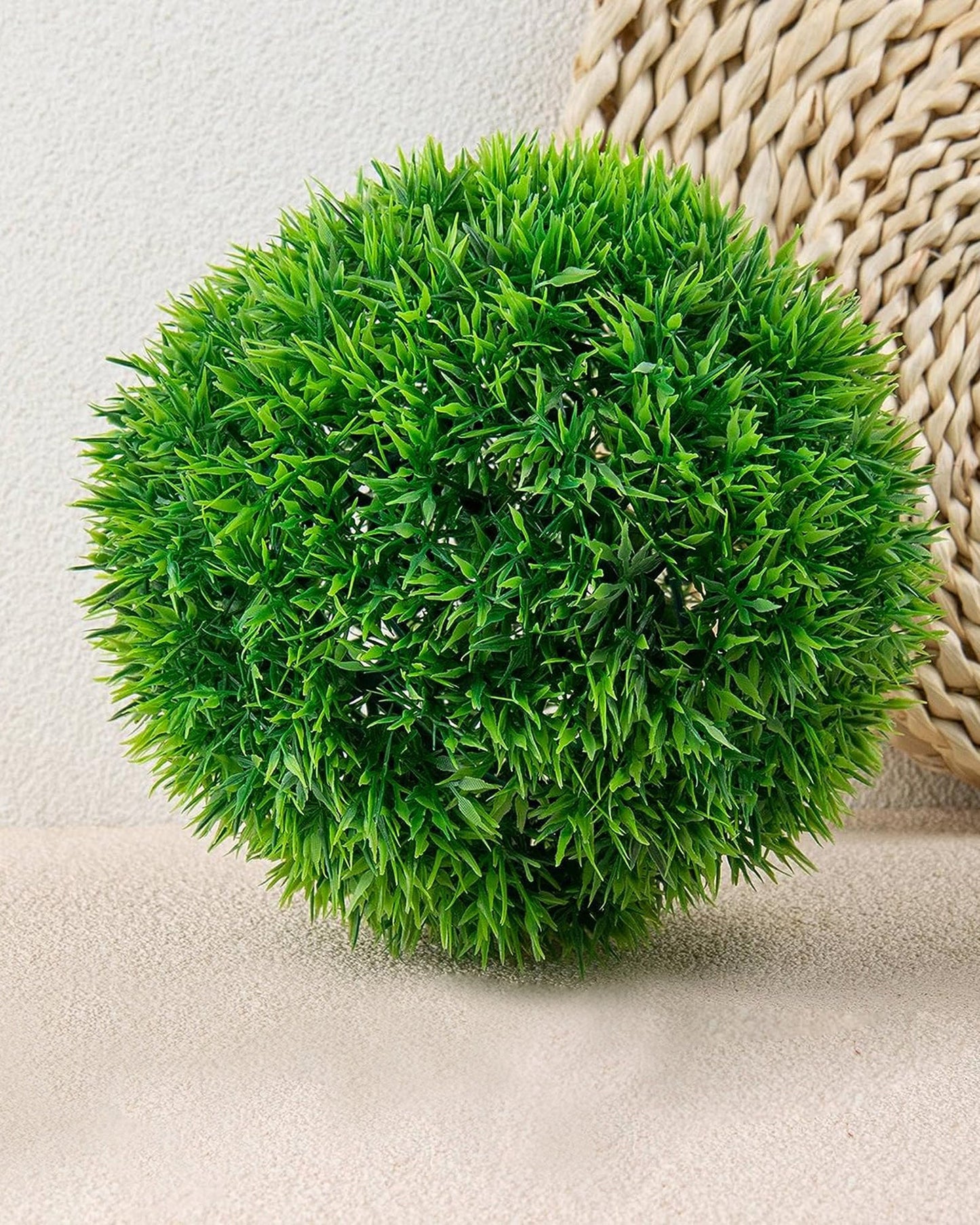 Fake Plants for Bathroom/Home Office Decor, Small Artificial Faux Greenery for House Decoration Office Cubicle Shelf Window, Trimming Ball, set of 2 with metal Pot